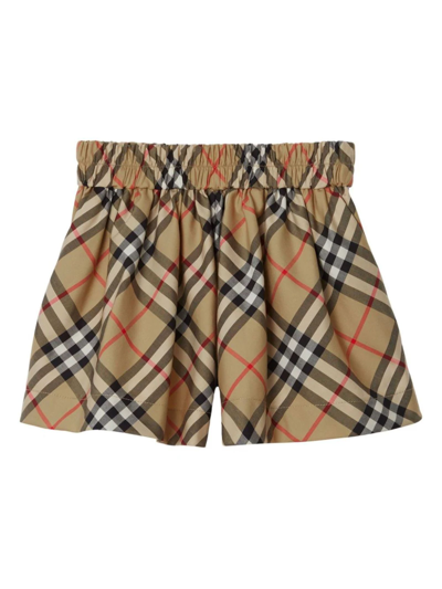Burberry Kids' Vintage Check Jersey Shorts In Beige