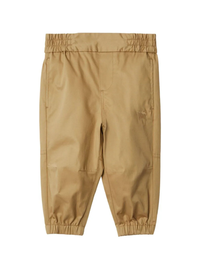 Burberry Tapered Cotton Twill Trousers In Archive Beige