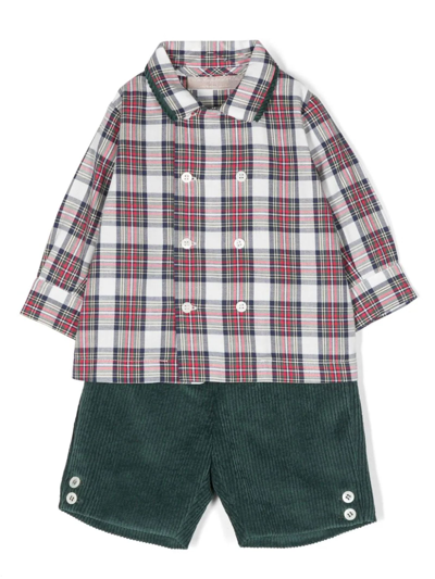 La Stupenderia Kids' Shorts And Shirt Set In Green