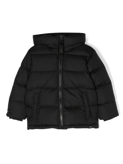 Aspesi Kids' Zip-up Hooded Padded Coat In Black
