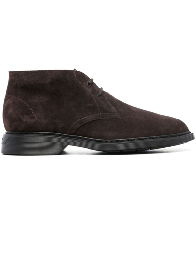 Hogan Brown Leather Ankle Boot