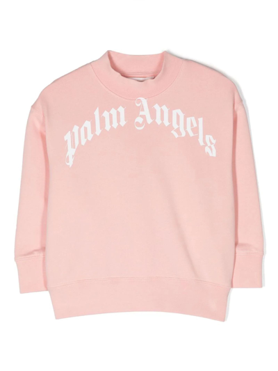 Palm Angels Kids' Pink Cotton Sweatshirt