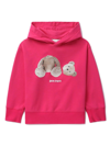 Palm Angels Printed Cotton Jersey Hoodie In Fuchsia