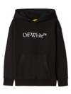 Off-white Logo-print Cotton Hoodie In Black