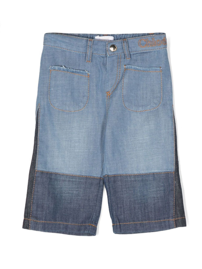 Chloé Kids' Organic Cotton Denim Jeans In Blue