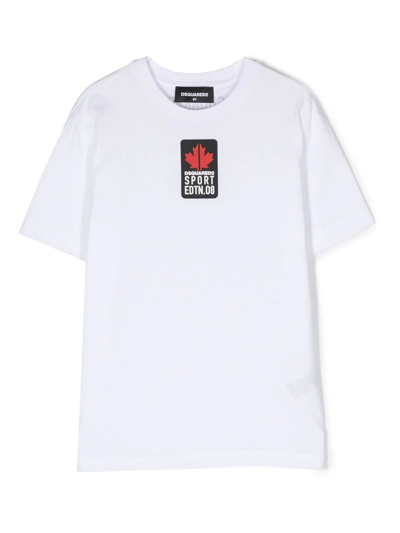 Dsquared2 Kids' White Cotton T-shirt