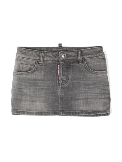 Dsquared2 Kids' Cotton Denim Mini Skirt