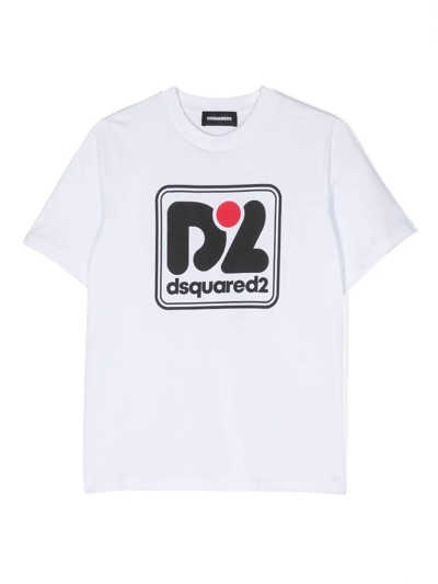 Dsquared2 Kids' White Cotton T-shirt