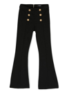 Balmain Black Trousers For Girl With Iconic Buttons In Black