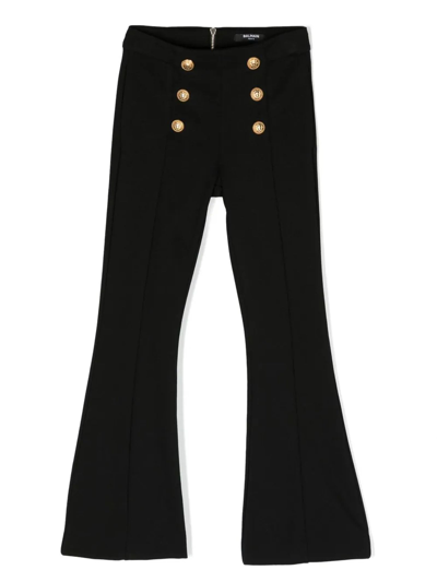 Balmain Kids' Black Trousers For Girl With Iconic Buttons