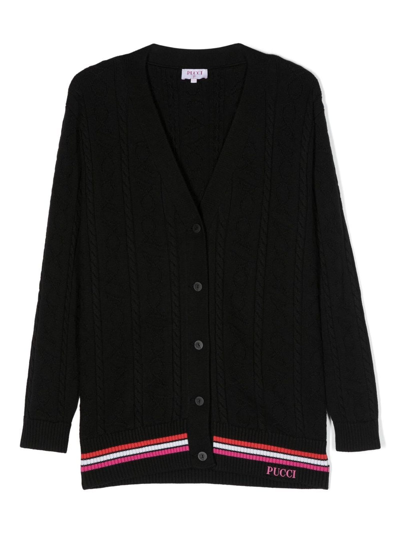 Pucci Kids' Black Cotton Cardigan