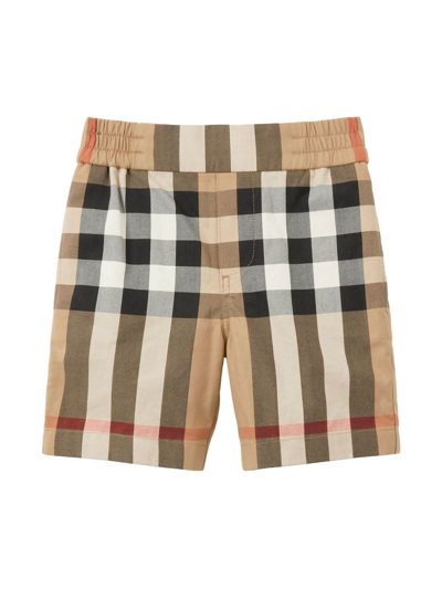 Burberry Kids'  Childrens Check Cotton Shorts In Beige