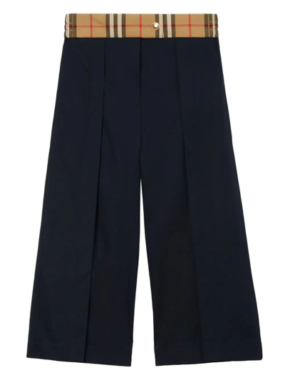 Burberry Kids' Navy Blue Cotton Trousers