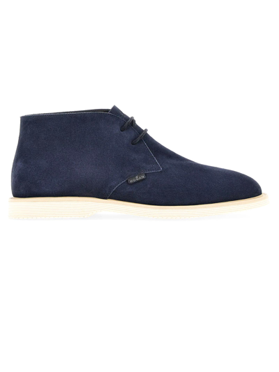 Hogan Blue Suede Ankle Boot