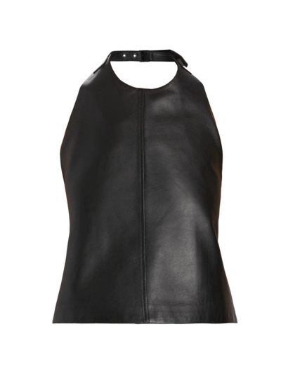 Wardrobe.nyc Women's Leather Bib Top In Black