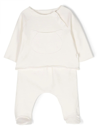 Teddy &amp; Minou Babies' Vanilla White Stretch-cotton Set