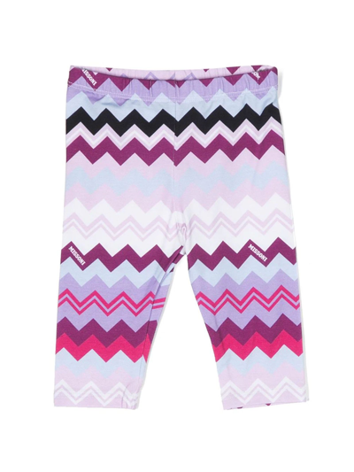 Missoni Babies' Zigzag-print Elasticated-waistband Leggings In White