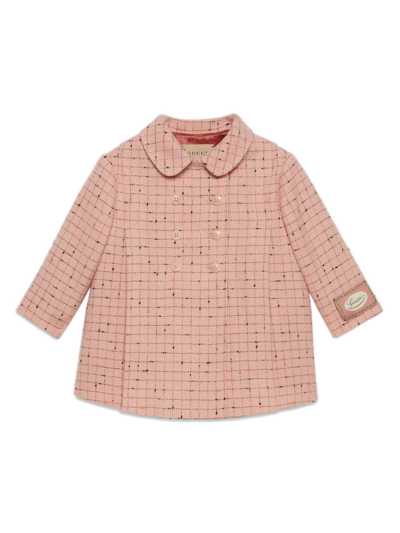 Gucci Babies' Check Damier Coat In Pink