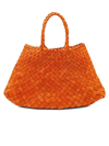 Dragon Diffusion Small Santa Croce Leather Shoulder Bag In Orange