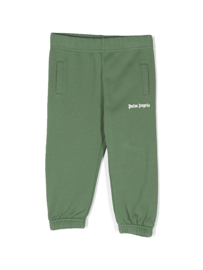 Palm Angels Kids' Green Cotton Trousers
