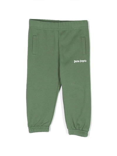 Palm Angels Green Cotton Trousers