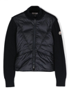 Moncler Navy Blue Virgin Wool Jacket In Blue