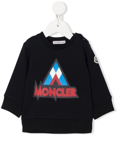 Moncler Kids' Navy Blue Stretch-cotton Sweatshirt