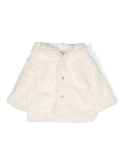 Teddy &amp; Minou Babies' Cloud White Hooded Fleece Jacket