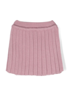 Little Bear Plissé-effect Virgin Wool Skirt In Pink