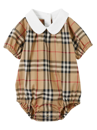 Burberry Babies' Beige Stretch-cotton Bodysuit