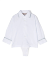 La Stupenderia Contrasting-trim Cotton Body In White