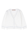 La Stupenderia V-neck Wool Cardigan In White