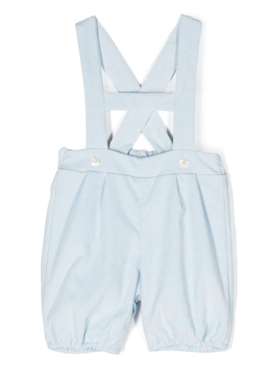 La Stupenderia Babies' Pleated Cotton Overalls In Blue