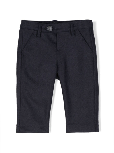 Fay Kids' Navy Blue Virgin Wool-cashmere Blend Chinos