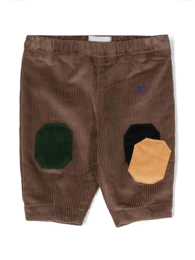 Bobo Choses Babies' Knee-patch Corduroy Trousers In Brown