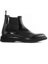 GREEN GEORGE BLACK BRUSHED LEATHER ANKLE BOOT
