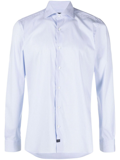 Fay Blue Cotton Striped Shirt