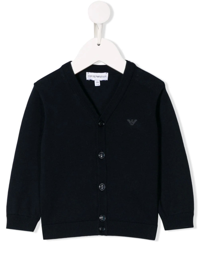 Emporio Armani Babies' Blue Cotton Cardigan