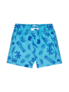Moschino Botanical Logo-print Swim Shorts In Blue