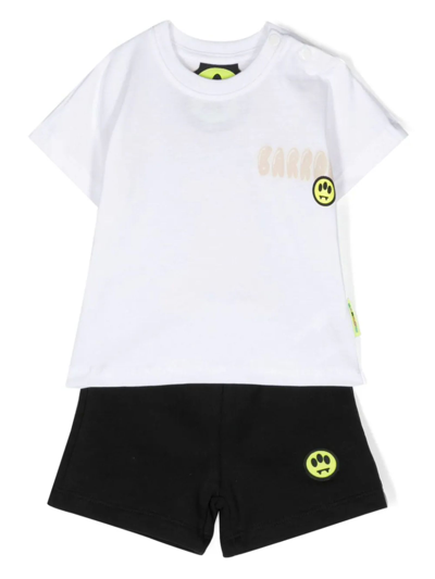 Barrow Babies' Logo-print Cotton Short Set In White