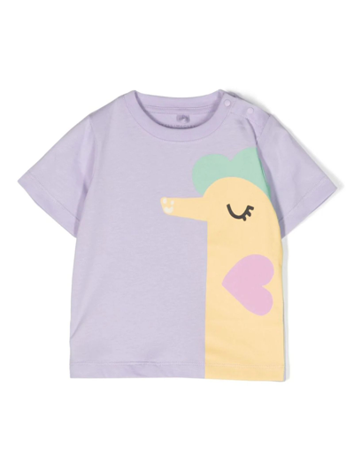 Stella Mccartney Babies' Lilac Cotton Tshirt