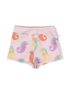 Stella Mccartney Pink Shorts For Baby Girl With Seahorse In Pink