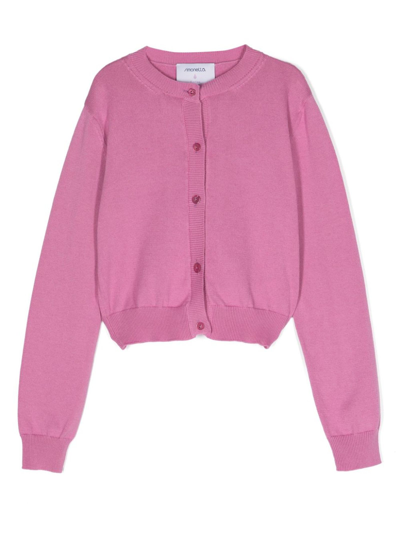 Simonetta Kids' Cotton-cashmere Blend Cardigan In Pink