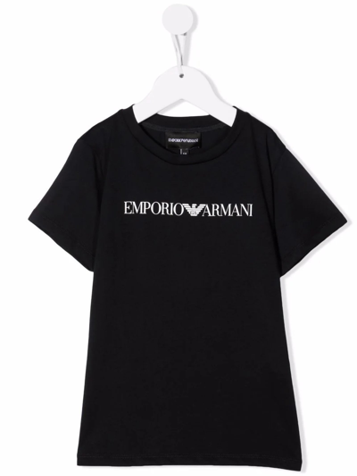 Emporio Armani Kids' Black Cotton Tshirt