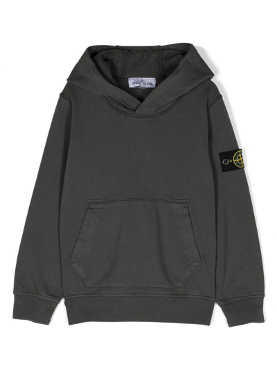 Stone Island Junior Kids' Grey Cotton Hoodie