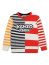 Kenzo Logo-patch Striped Cotton Jumper In Multicolour