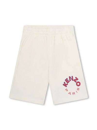 Kenzo Kids Teen Boys Ivory Cotton Jersey Shorts