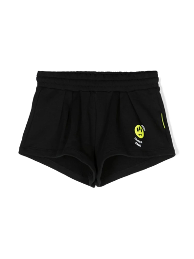 Barrow Kids' Logo-appliqué Cotton Shorts In Black