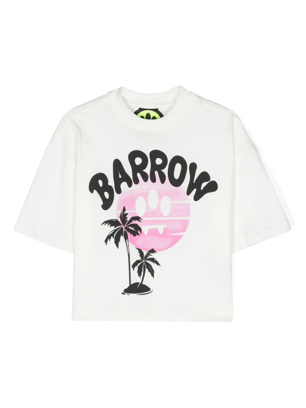 Barrow kids logo-appliqué cotton shorts - Pink