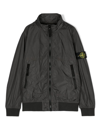 Stone Island Compass-badge Zipped Jacket In Grey